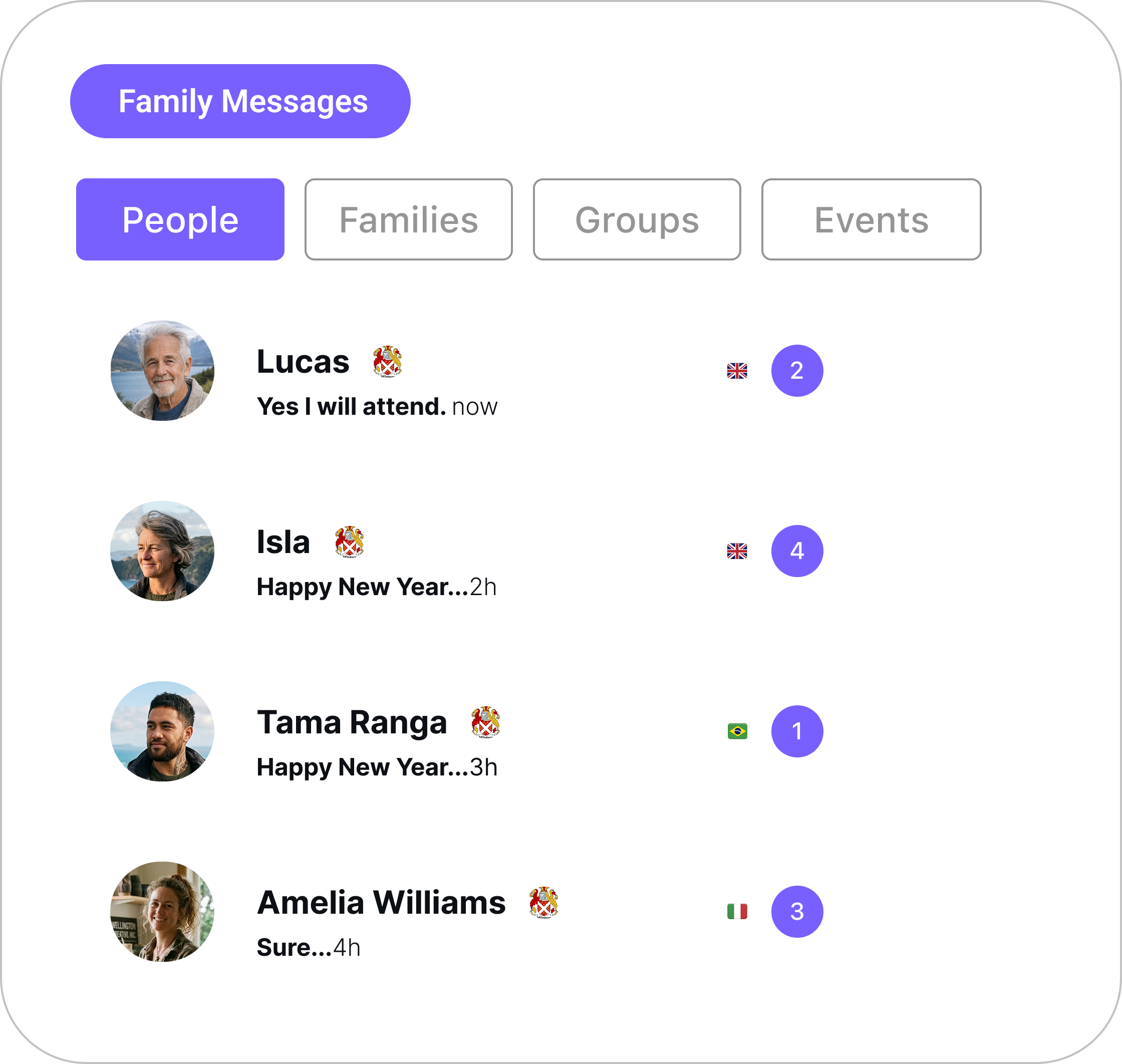 Messages preview